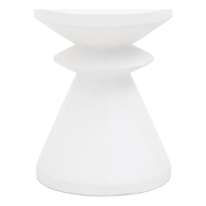Afuera Living Pawn Concrete Accent Table in Ivory for Indoor/Outdoor Use