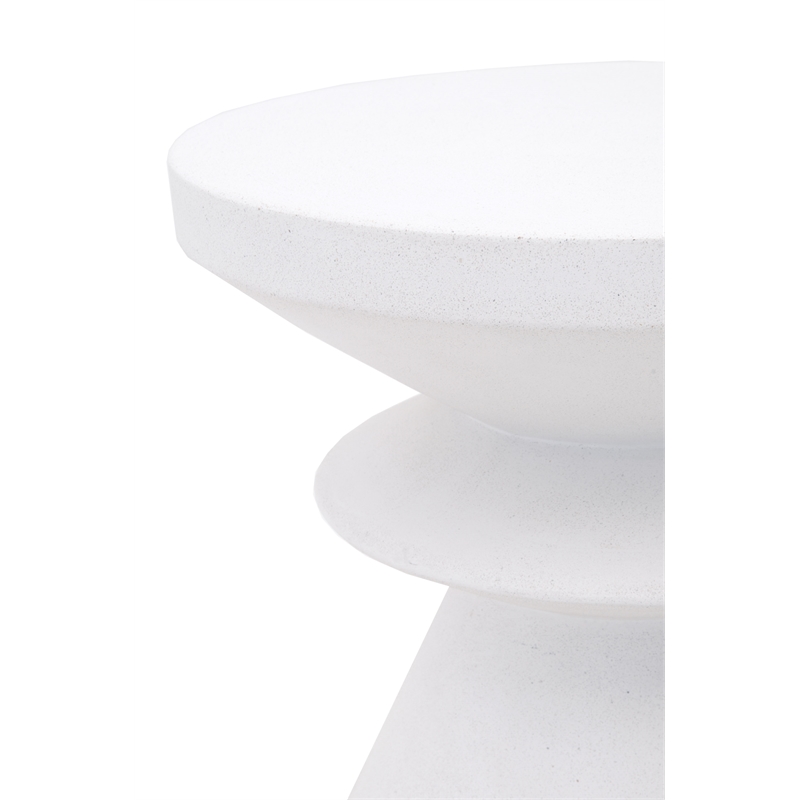 Afuera Living Pawn Concrete Accent Table in Ivory for Indoor/Outdoor Use