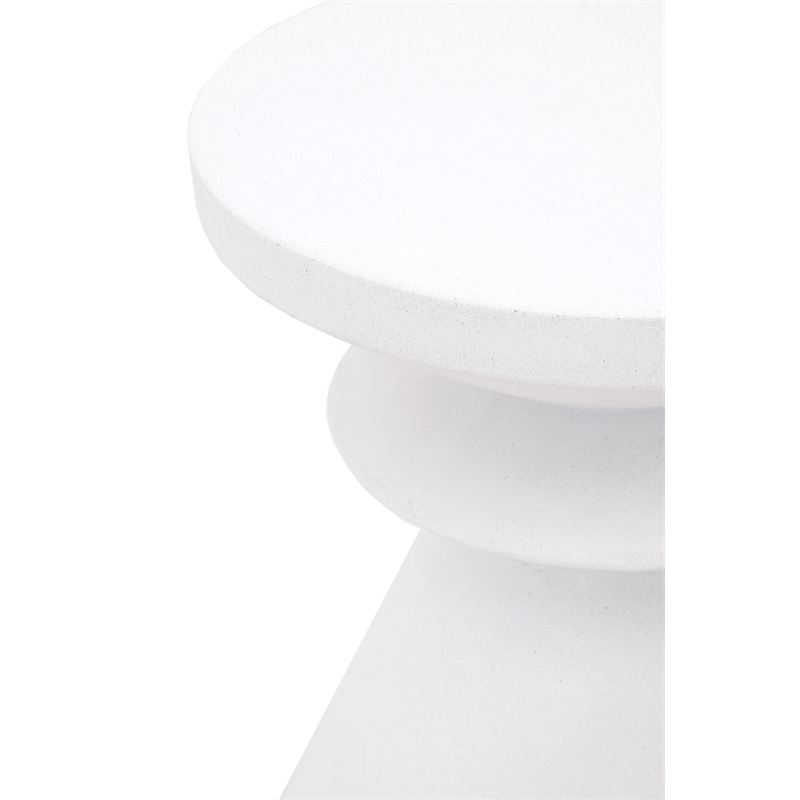 Afuera Living Pawn Concrete Accent Table in Ivory for Indoor/Outdoor Use
