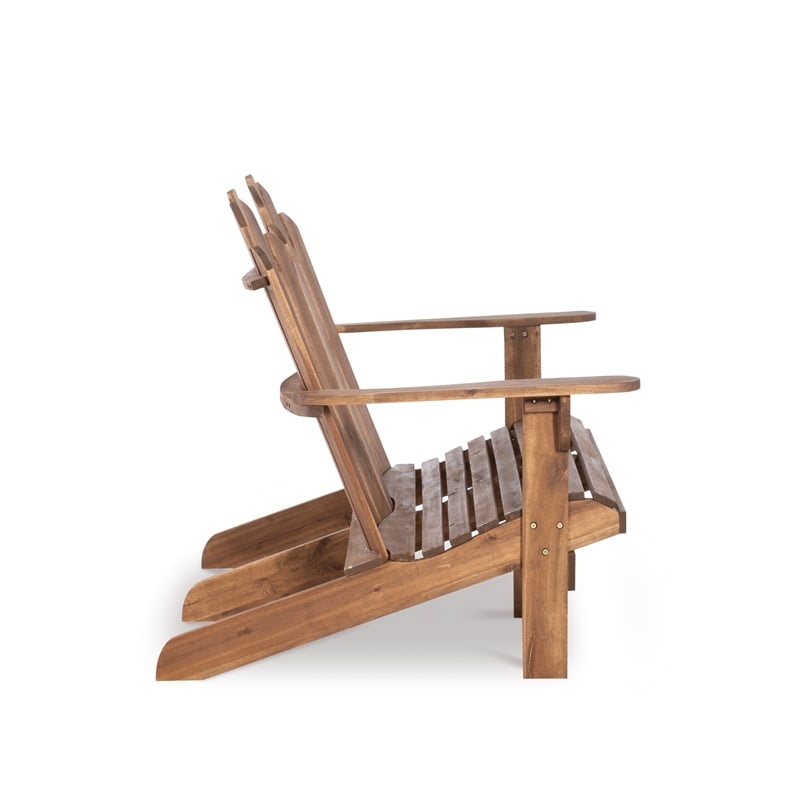 Afuera Living Outdoor Double Bench Solid Acacia Wood in Acorn Brown