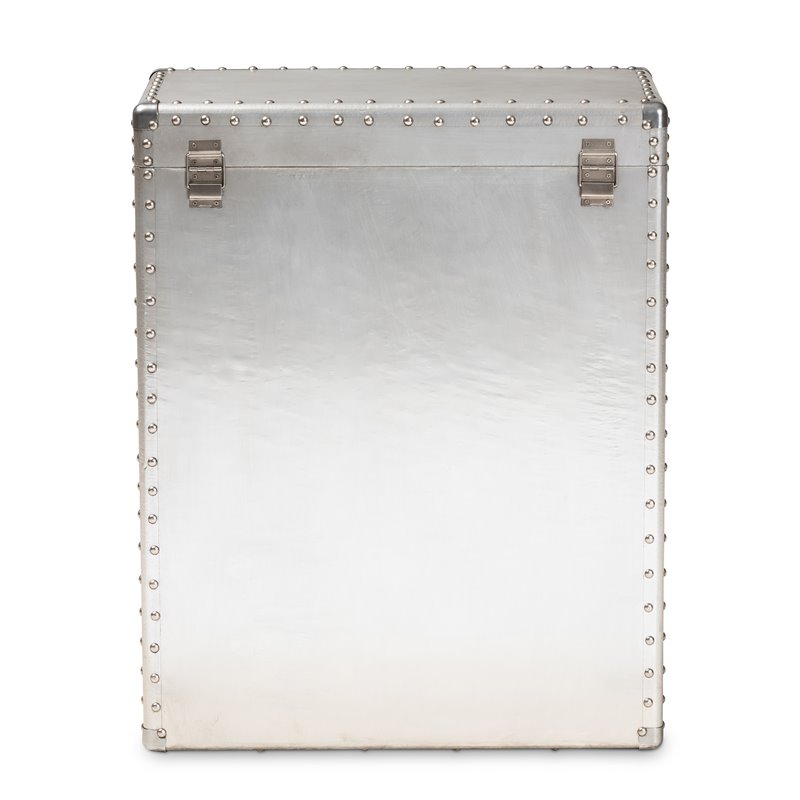 Afuera Living Serge Silver Metal 3-Drawer Storage Chest
