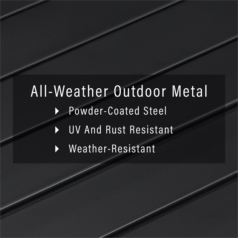 Afuera Living Matte Black Outdoor Metal Coffee Table with Slatted Top