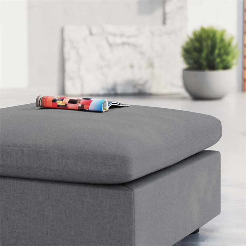Afuera Living Modern Outdoor Patio Ottoman in Gray Finish
