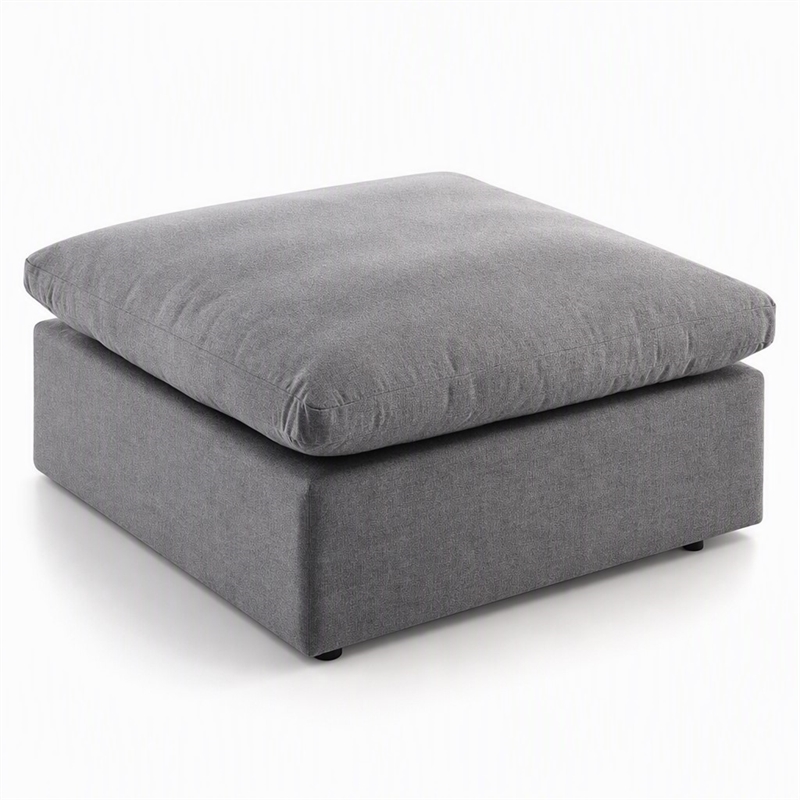Afuera Living Modern Outdoor Patio Ottoman in Gray Finish