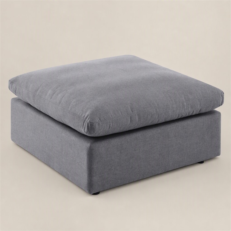 Afuera Living Modern Outdoor Patio Ottoman in Gray Finish