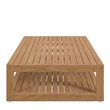 Afuera Living Rectangular Teak Patio Coffee Table in Natural Finish