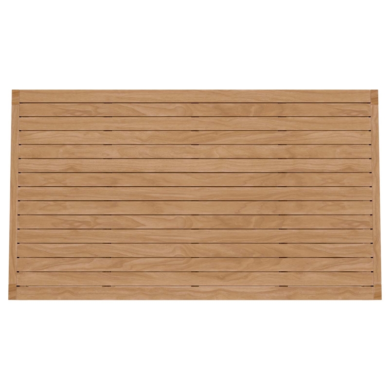 Afuera Living Rectangular Teak Patio Coffee Table in Natural Finish