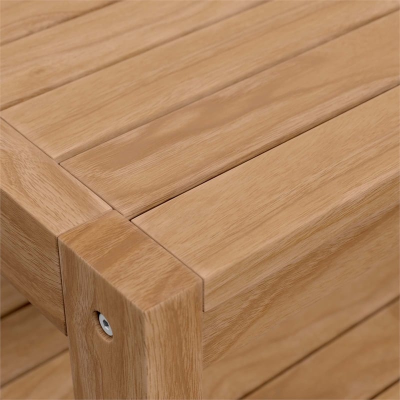 Afuera Living Rectangular Teak Patio Coffee Table in Natural Finish