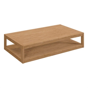Afuera Living Rectangular Teak Patio Coffee Table in Natural Finish