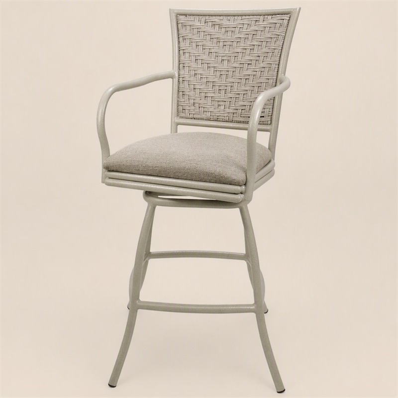 Afuera Living Erin 30 in Bar Stool in Knobbly Taupe Fabric