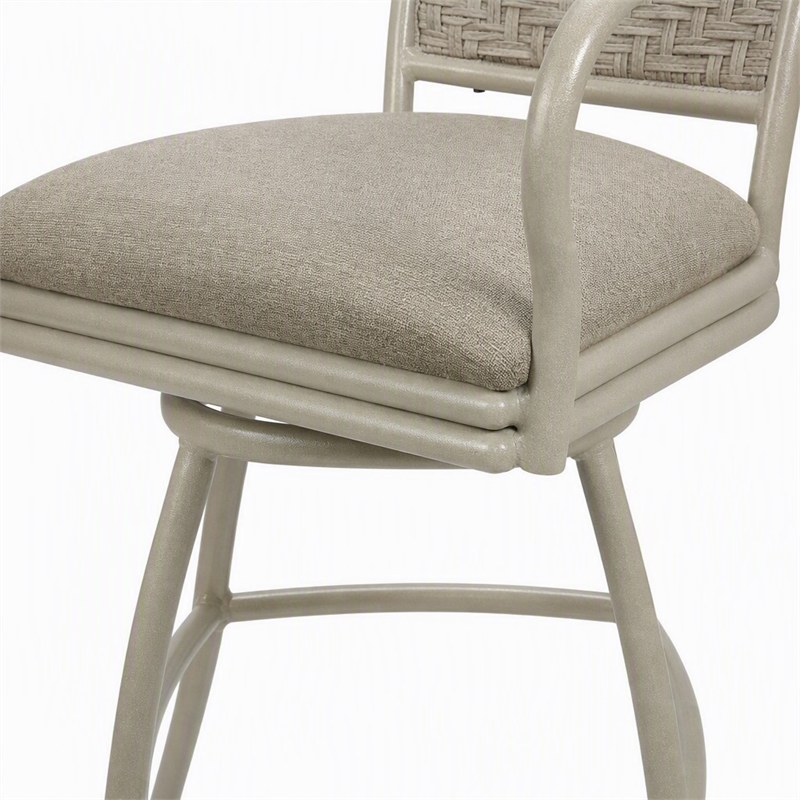 Afuera Living Erin 30 in Bar Stool in Knobbly Taupe Fabric