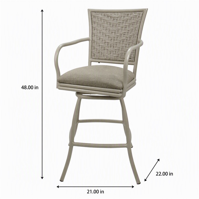 Afuera Living Erin 30 in Bar Stool in Knobbly Taupe Fabric