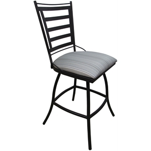 Afuera Living 30&quot Swivel Armless Bar Stool in Cream Fabric and Dark Nut