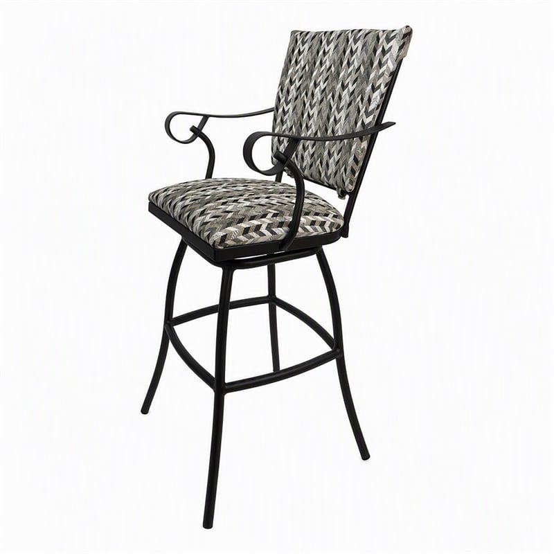 Afuera Living Jenna Counter Height Swivel Stool in Multi-Color and Black