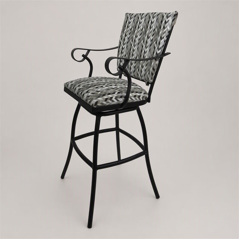 Afuera Living Jenna Counter Height Swivel Stool in Multi-Color and Black