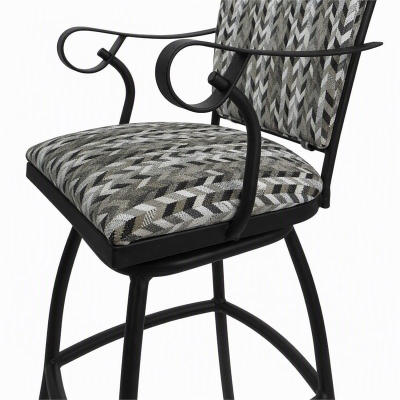 Afuera Living Jenna Counter Height Swivel Stool in Multi-Color and Black