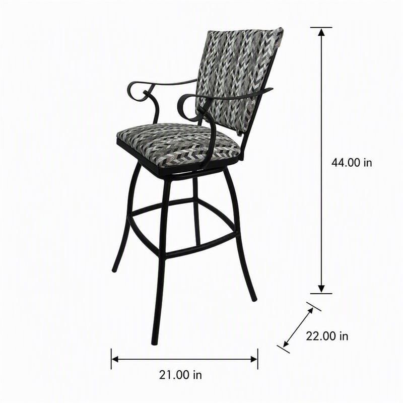 Afuera Living Jenna Counter Height Swivel Stool in Multi-Color and Black