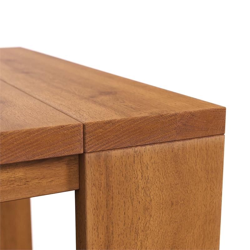 Afuera Living Acacia Wood Outdoor Patio Side Table in Natural Finish