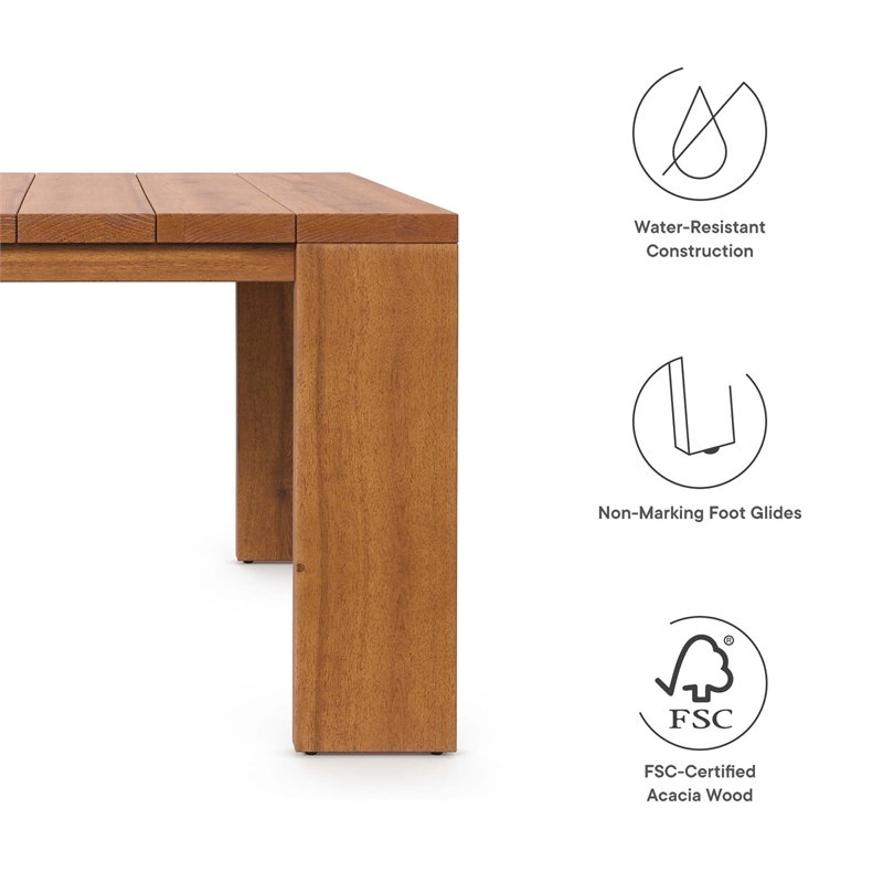Afuera Living Acacia Wood Outdoor Patio Side Table in Natural Finish