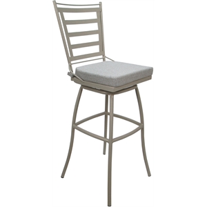 Afuera Living Indoor/Outdoor Bar Stool 30&quot Seat White Fabric Beige