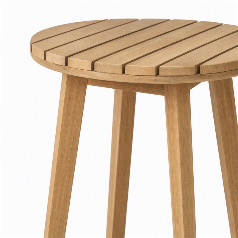 Afuera Living Wood Patio End Table in Natural Acacia Finish