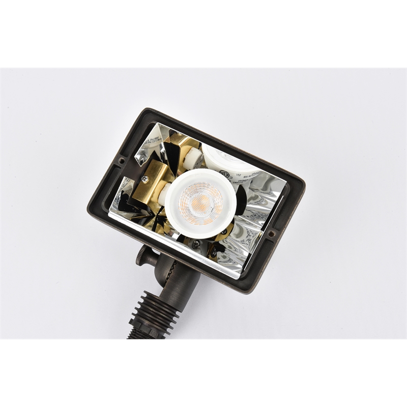 Afuera Living Outdoor 12V Cast Brass Flood Light in Dark Bronze Finish