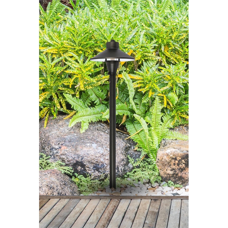 Afuera Living Outdoor Cast Brass Path Light 12V in Dark Bronze 7x24 Inches