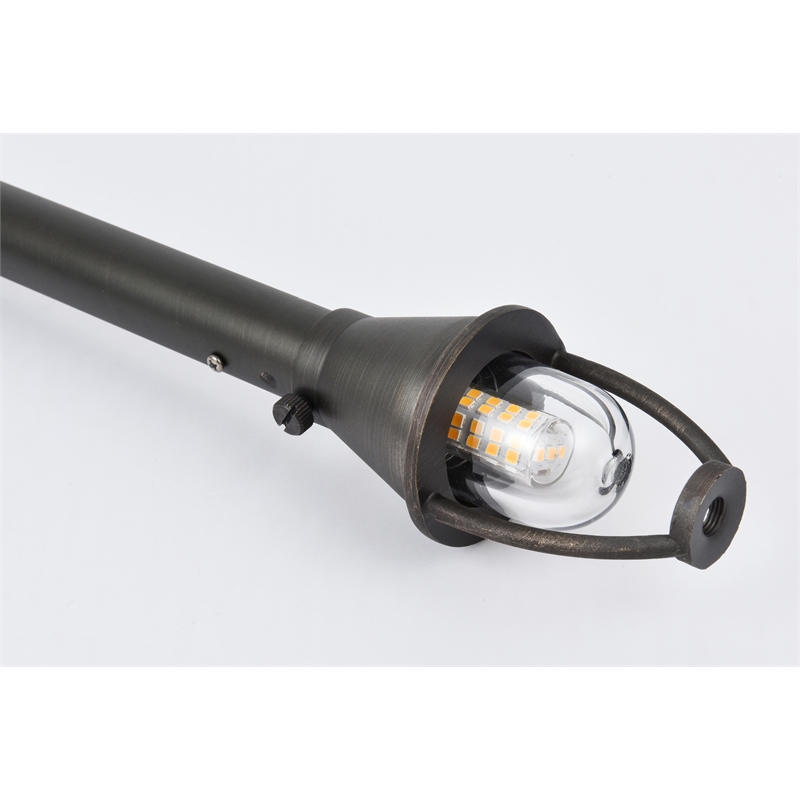 Afuera Living Outdoor Cast Brass Path Light 12V in Dark Bronze 7x24 Inches