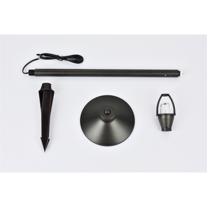 Afuera Living Outdoor Cast Brass Path Light 12V in Dark Bronze 7x24 Inches