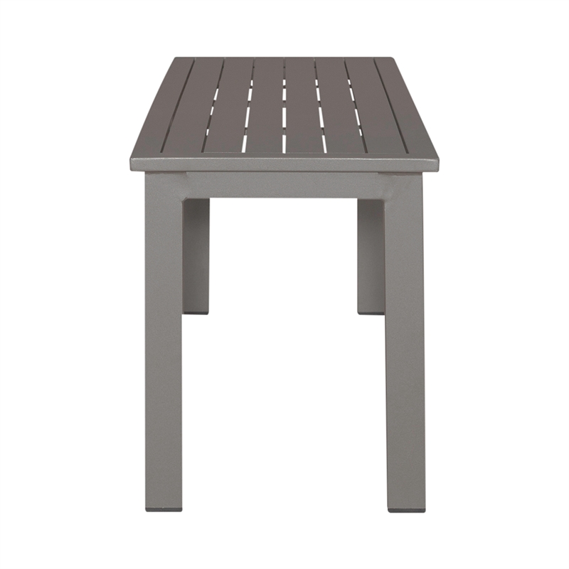 Afuera Living Aluminum Outdoor Dining Bench in Gray Granite Finish