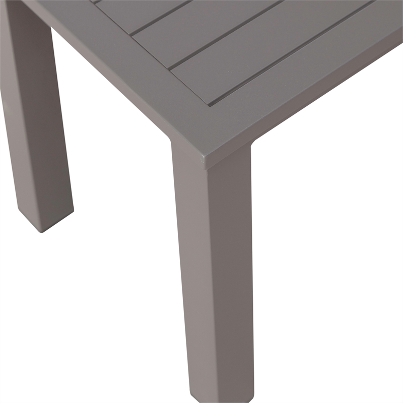Afuera Living Aluminum Outdoor Dining Bench in Gray Granite Finish