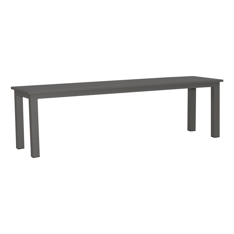 Afuera Living Aluminum Outdoor Dining Bench in Gray Granite Finish