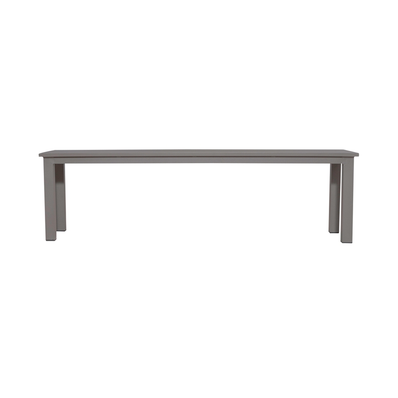 Afuera Living Aluminum Outdoor Dining Bench in Gray Granite Finish
