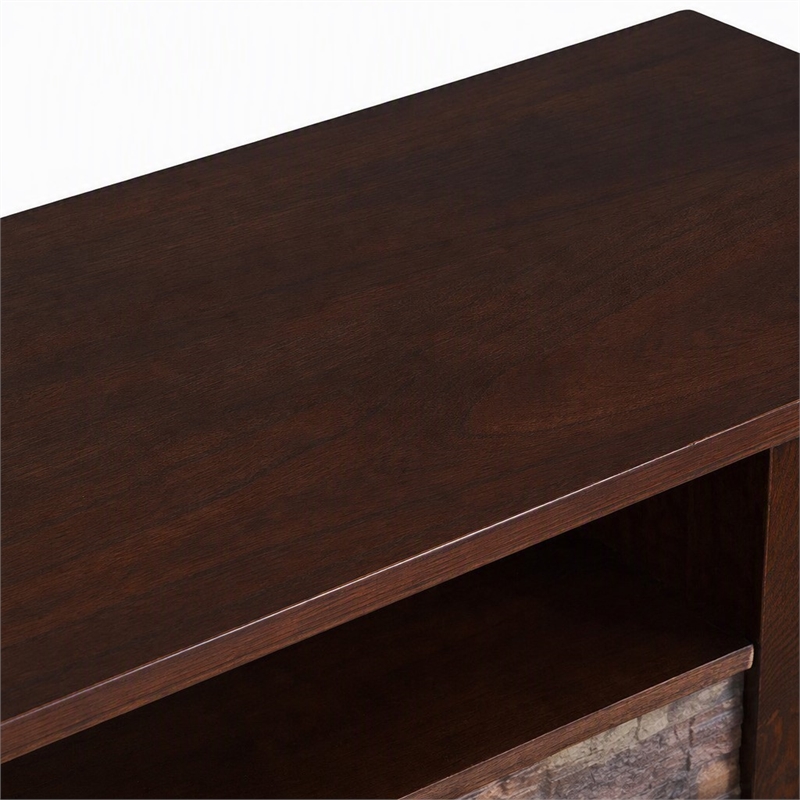 Afuera Living Wood Corner Convertible Electric Fireplace in Espresso