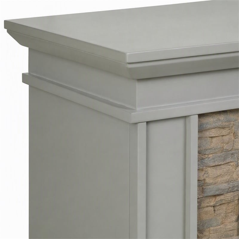 Afuera Living Stacked Stone Fireplace in Gray with 33