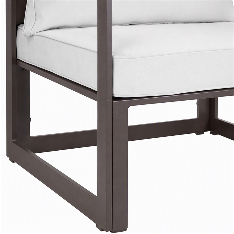 Afuera Living Modern Aluminum Outdoor Armchair with Fabric Cushions