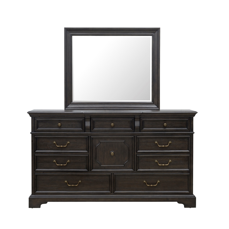 Hickory Creek Dresser Mirror in Brown Wood Finish by Pulaski Furniture