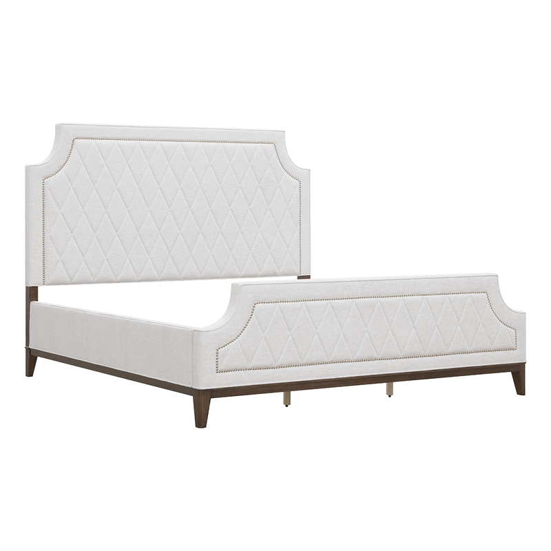 Pulaski Asher Park King Upholstered Bed in Piano Brown