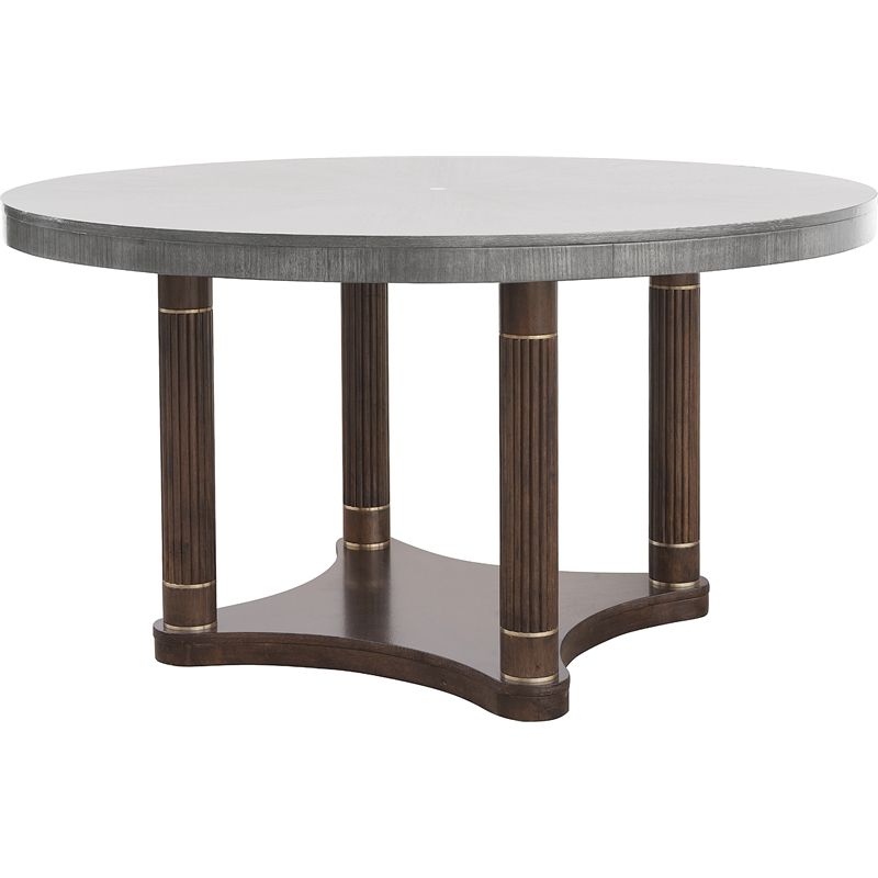 Pulaski Asher Park Round Dining Table in Piano Brown