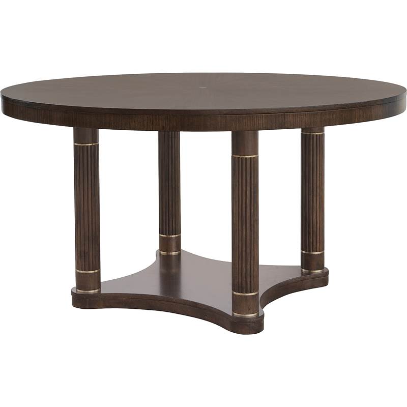 Pulaski Asher Park Round Dining Table in Piano Brown