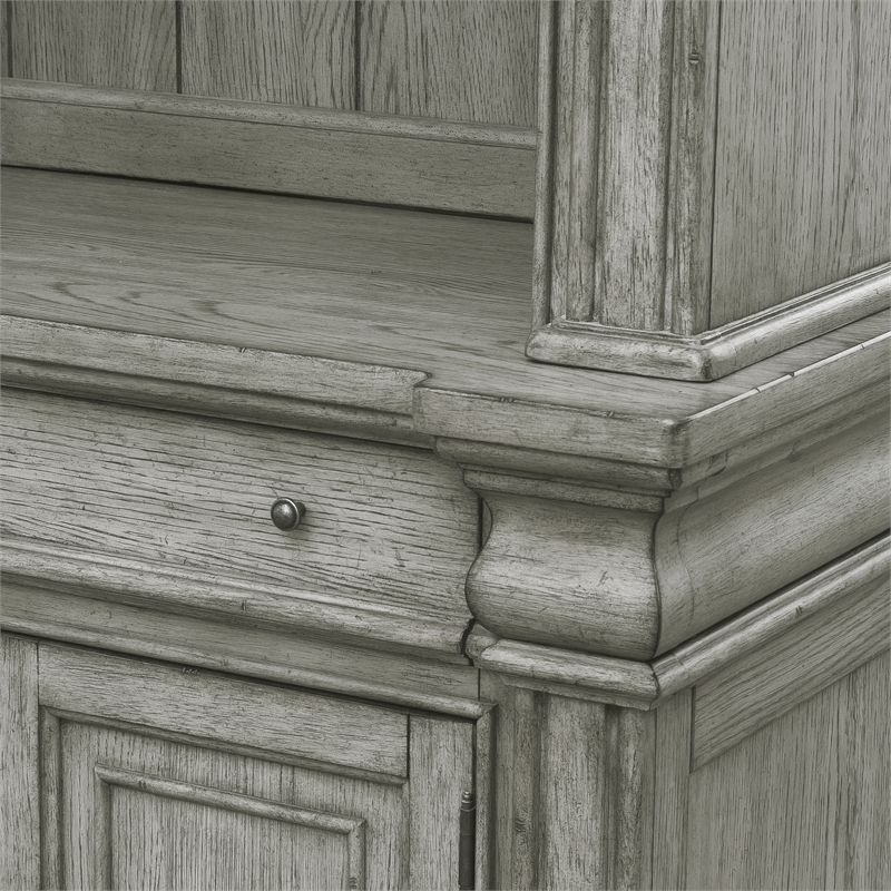 Pulaski Madison Ridge Server With Hutch in Buff Grey