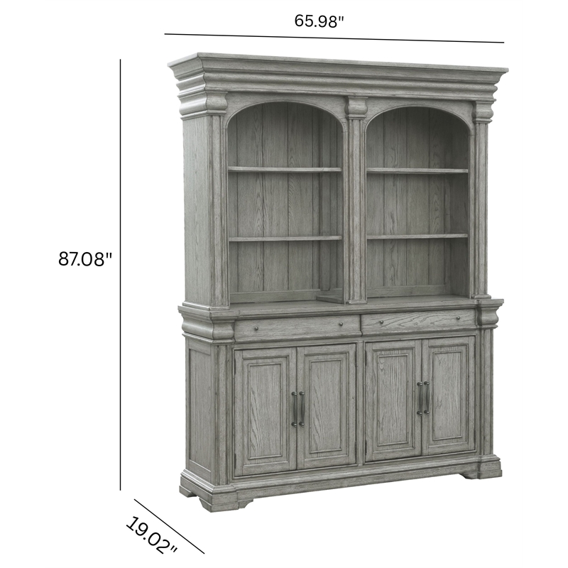 Pulaski Madison Ridge Server With Hutch in Buff Grey