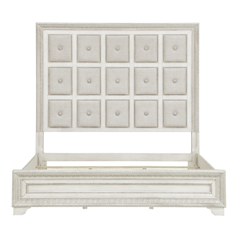 Pulaski Camila King Upholstered Bed in Creamy White