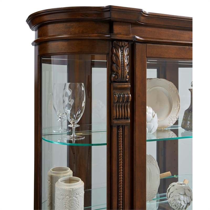 Pulaski Foxcroft Curved End Curio Cabinet in Foxcroft