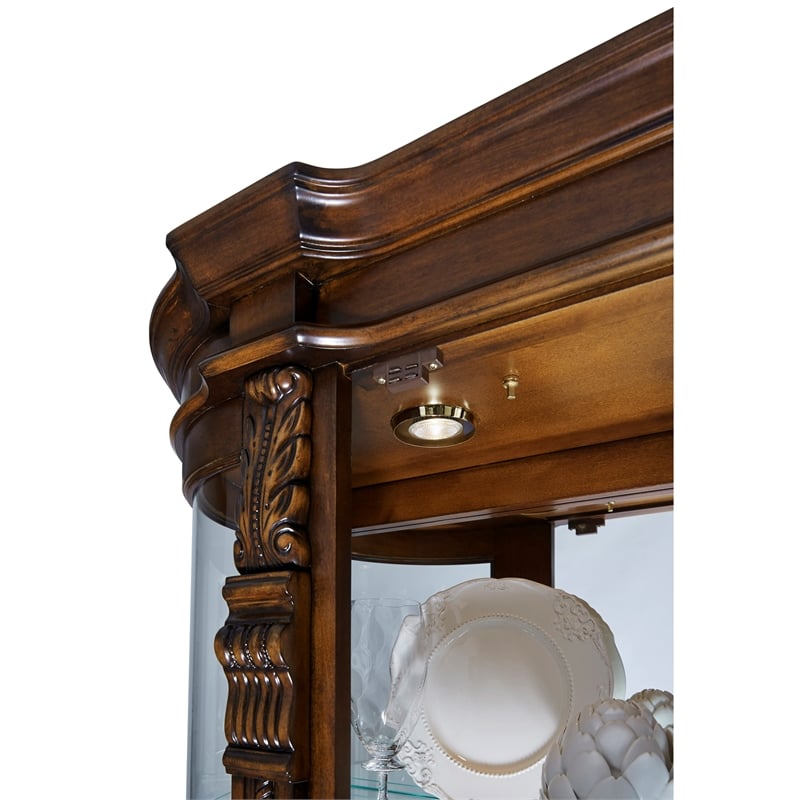 Pulaski Foxcroft Curved End Curio Cabinet in Foxcroft