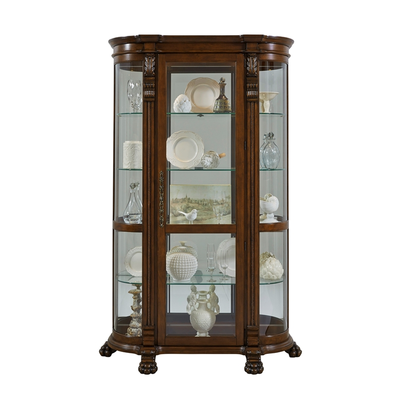 Pulaski Foxcroft Curved End Curio Cabinet in Foxcroft