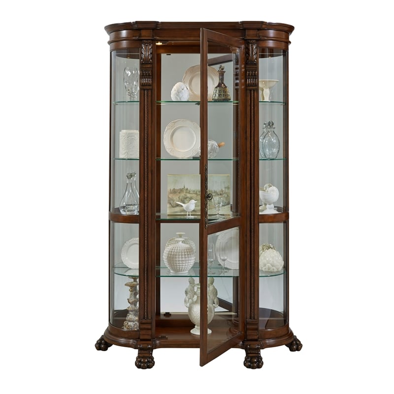 Pulaski Foxcroft Curved End Curio Cabinet in Foxcroft