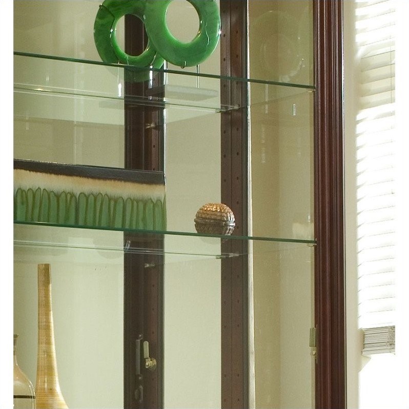 Hardwood Sliding-Door Curio Cabinet in Cherry Brown by Pulaski Furniture