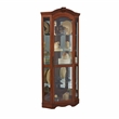 Hardwood Corner Curio Cabinet in Brown Cherry Finish by Pulaski Furniture