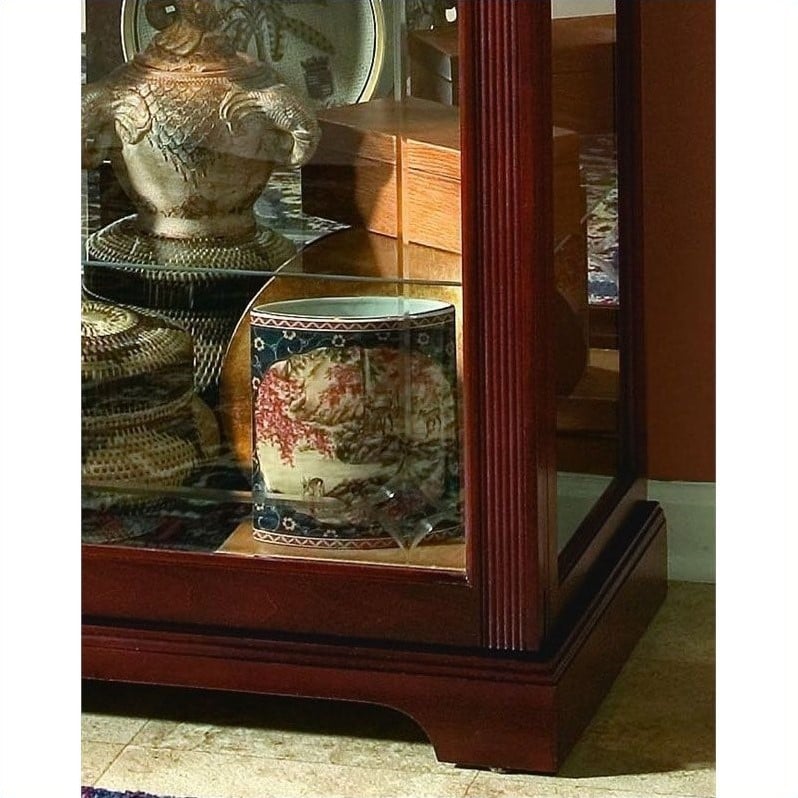 Hardwood Mirrored Curio Cabinet in Victorian Cherry Finish by Pulaski Furniture